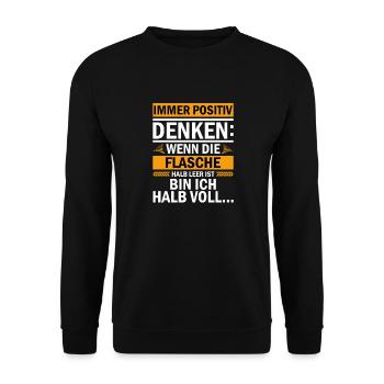 Saufen feiern Bier Trinkspruch Dorf lustig Party - Unisex Pullover - Schwarz - Vorne - Alina (178cm) & Michal (187cm)