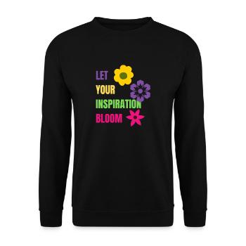 Let your Inspiration Bloom - Unisex Pullover - Schwarz - Vorne - Alina (178cm) & Michal (187cm)