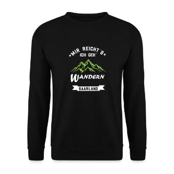 Gud Gess Saarland Saarländer Geschenkidee Wandern - Unisex Pullover - Schwarz - Vorne - Alina (178cm) & Michal (187cm)
