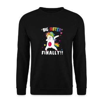 grande sœur enfin - Sweat-shirt Unisexe - noir - Devant - Alina (178cm) & Michal (187cm)