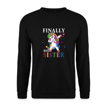 grande sœur enfin licorne - Sweat-shirt Unisexe - noir - Devant - Alina (178cm) & Michal (187cm)