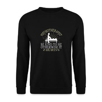 Physiotherapist - Unisex Sweatshirt - black - Front - Alina (178cm) & Michal (187cm)