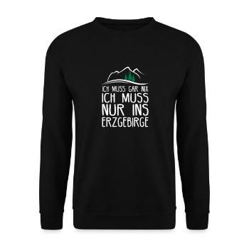 Erzgebirge Sachsen Bergbau Aue Geschenkidee - Unisex Pullover - Schwarz - Vorne - Alina (178cm) & Michal (187cm)