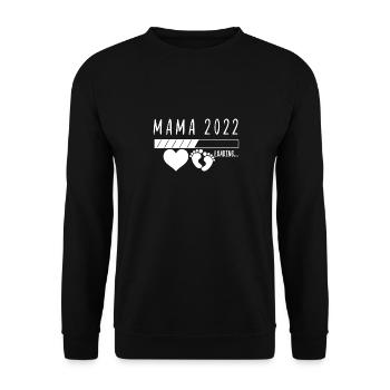 Damen Mama 2022 Loading - Werdende Mama - Unisex Pullover - Schwarz - Vorne - Alina (178cm) & Michal (187cm)