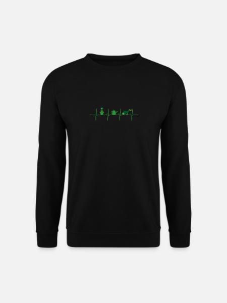 Garten herzschlag EKG heartbeat Garten Gärtner - Unisex Pullover - Schwarz