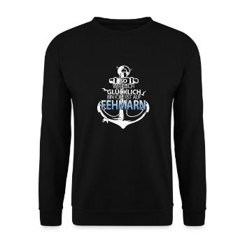 Fehmarn Vintage Sylt Meer Fan Camping Geschenk - Unisex Pullover - Schwarz - Vorne - Alina (178cm) & Michal (187cm)