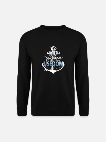 Usedom Vintage Anker Strand Sylt - Unisex Pullover - Schwarz