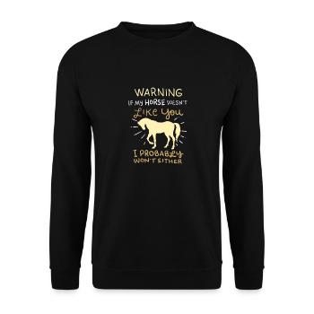 Si mon cheval ne t’aime pas, je serai - Sweat-shirt Unisexe - noir - Devant - Alina (178cm) & Michal (187cm)