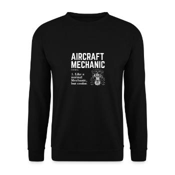 Mécanicien d’aéronef - Sweat-shirt Unisexe - noir - Devant - Alina (178cm) & Michal (187cm)