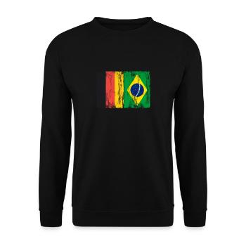 Germany and Brasil Flags - Unisex Sweatshirt - black - Front - Alina (178cm) & Michal (187cm)