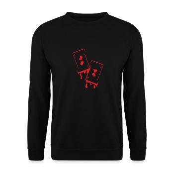 Melting Cards Poker Lover Poker Player - Unisex Sweatshirt - black - Front - Alina (178cm) & Michal (187cm)