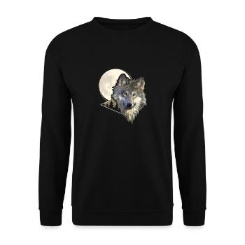 Grey Wolf Hunting In The Mountains Wolf - Unisex Pullover - Schwarz - Vorne - Alina (178cm) & Michal (187cm)