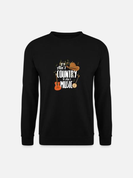 Country Music T-Shirt, Cowboyhut Gitarre Country - Unisex Pullover - Schwarz