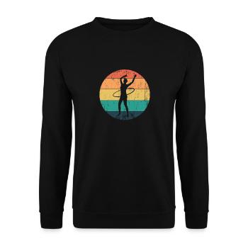Hula-Hoop woman in training hullert - Unisex Sweatshirt - black - Front - Alina (178cm) & Michal (187cm)
