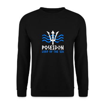 Poseidon Trident T Shirt Dieux Grecs Seigneur - Sweat-shirt Unisexe - noir - Devant - Alina (178cm) & Michal (187cm)