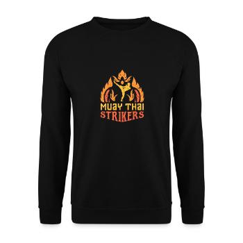 Muay Thai Striker T-Shirt "Muay Thai" - Unisex Sweatshirt - black - Front - Alina (178cm) & Michal (187cm)