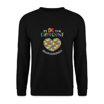 Autism Awareness It's Ok To Be Different - Unisex Sweatshirt - black - Front - Alina (178cm) & Michal (187cm)