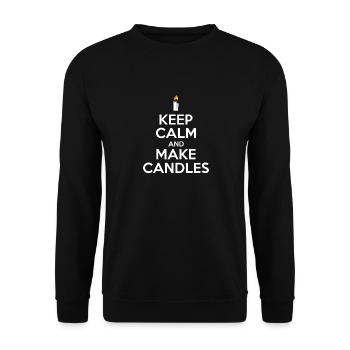 Restez calme et faites des bougies bougie faisant le diy - Sweat-shirt Unisexe - noir - Devant - Alina (178cm) & Michal (187cm)