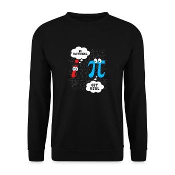 Funny Be Rational Get Real Math Pun Statistics - Unisex Sweatshirt - black - Front - Alina (178cm) & Michal (187cm)