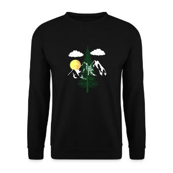 nature nature nature montagne arbres amoureux de la nature écologie - Sweat-shirt Unisexe - noir - Devant - Alina (178cm) & Michal (187cm)