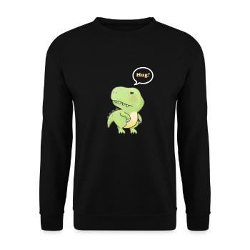 Süße T-Rex Umarmung - Unisex Pullover - Schwarz - Vorne - Alina (178cm) & Michal (187cm)