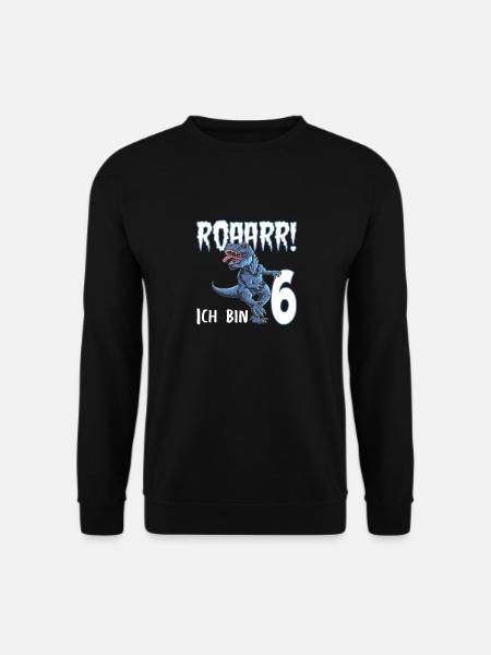 6. Geburtstag 6 Jahre Dino Saurier Dinosaurier - Unisex Pullover - Schwarz