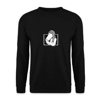 Anti Social Japanese Saying Anime - Unisex Sweatshirt - black - Front - Alina (178cm) & Michal (187cm)