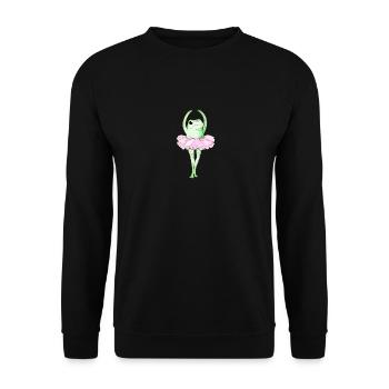 Aesthetic Frog Ballerina Retro Frog Drawing - Unisex Sweatshirt - black - Front - Alina (178cm) & Michal (187cm)