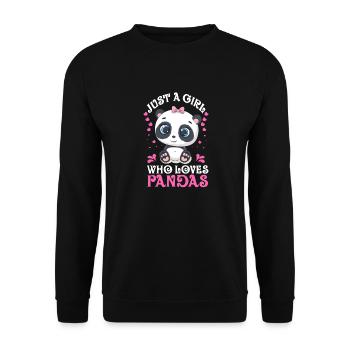 La fille aime panda ours panda mignon panda ours cadeau classique - Sweat-shirt Unisexe - noir - Devant - Alina (178cm) & Michal (187cm)