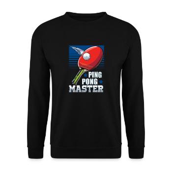 Funny Ping Pong Master Table Tennis Player - Unisex Sweatshirt - black - Front - Alina (178cm) & Michal (187cm)