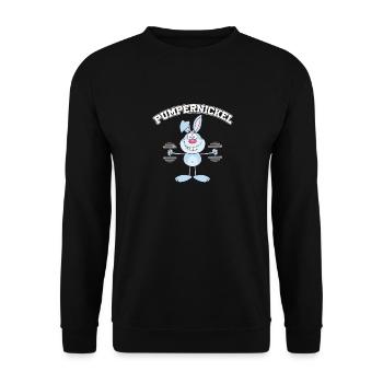 Muscle Fitness Bodybuilding Gym Muskel Mann Men - Unisex Pullover - Schwarz - Vorne - Alina (178cm) & Michal (187cm)