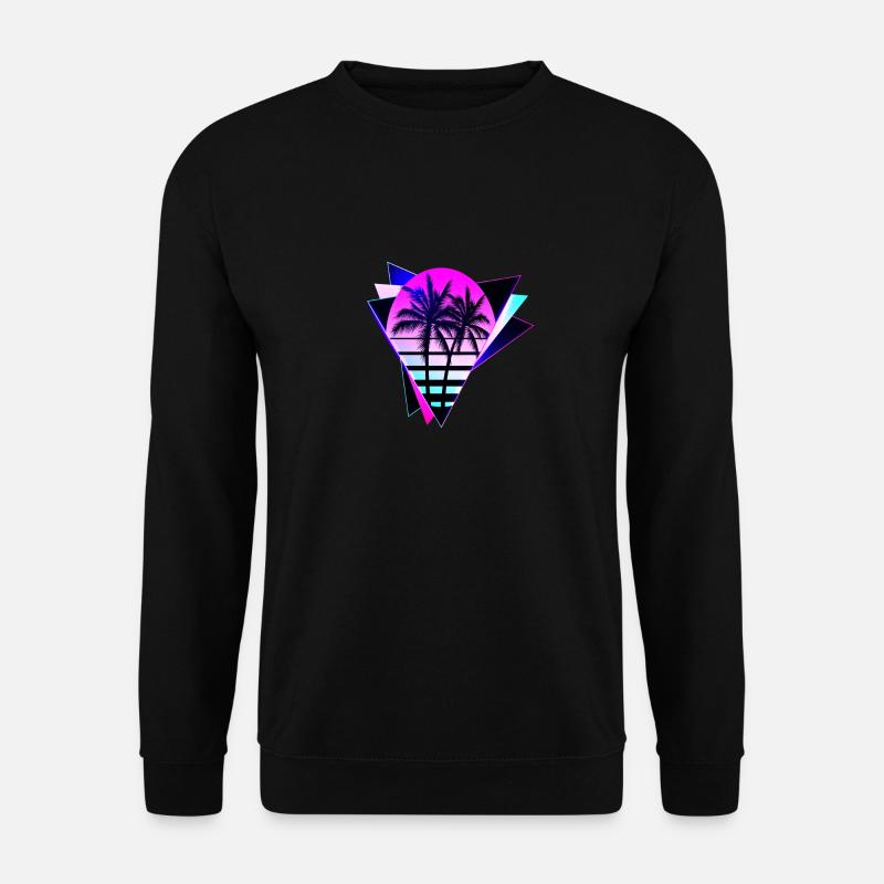 Aesthetic Vaporwave Vintage. retrowave-triangle - Unisex Pullover - Schwarz