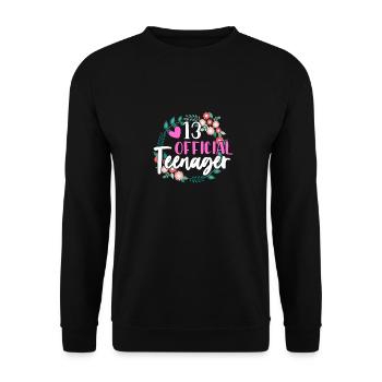 Adolescente Official Ado 13 ans anniversaire - Sweat-shirt Unisexe - noir - Devant - Alina (178cm) & Michal (187cm)