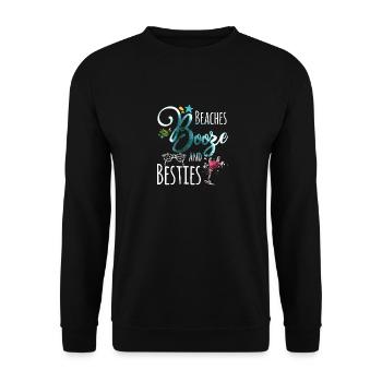 Friends Weekend Girl Trip - Beaches Schnaps - Unisex Sweatshirt - black - Front - Alina (178cm) & Michal (187cm)