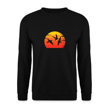 Birds Bird - I Like Birds - Unisex Sweatshirt - black - Front - Alina (178cm) & Michal (187cm)