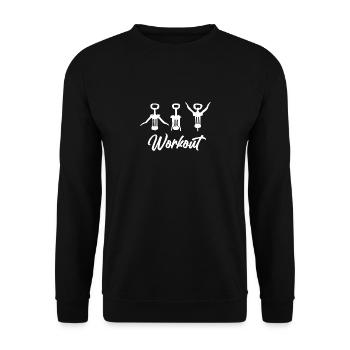 Wine Workout - Red Wine Funny White Wine Gift - Unisex Sweatshirt - black - Front - Alina (178cm) & Michal (187cm)