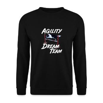 Niedliches Border Collie Agility Dream Team - Unisex Pullover - Schwarz - Vorne - Alina (178cm) & Michal (187cm)