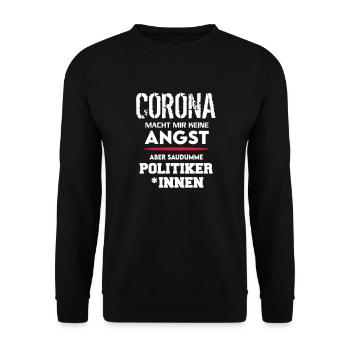 Corona Covid Politiker Saudumm CDU SPD - Unisex Pullover - Schwarz - Vorne - Alina (178cm) & Michal (187cm)