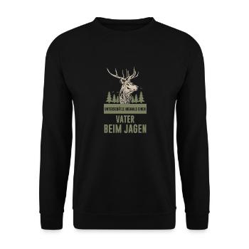 Jäger Wild Jagd Hirsch Hunter Jagen Lustig Mann - Unisex Pullover - Schwarz - Vorne - Alina (178cm) & Michal (187cm)
