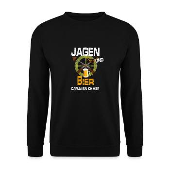 Wild Jagd Hirsch Evolution Waidmann Lustig Mann - Unisex Pullover - Schwarz - Vorne - Alina (178cm) & Michal (187cm)