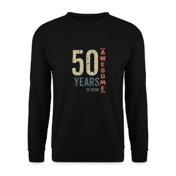 50 YEARS OF BEING AWESOME - Unisex Sweatshirt - black - Front - Alina (178cm) & Michal (187cm)