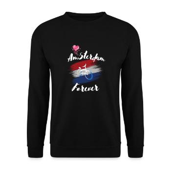 Amsterdam Forever - Unisex Pullover - Schwarz - Vorne - Alina (178cm) & Michal (187cm)