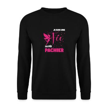Je suis Une fée la fée PasChier - Sweat-shirt Unisexe - noir - Devant - Alina (178cm) & Michal (187cm)