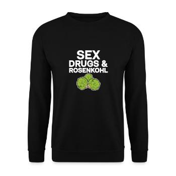 Sexe, drugs & Choux de Bruxelles - Sweat-shirt Unisexe - noir - Devant - Alina (178cm) & Michal (187cm)