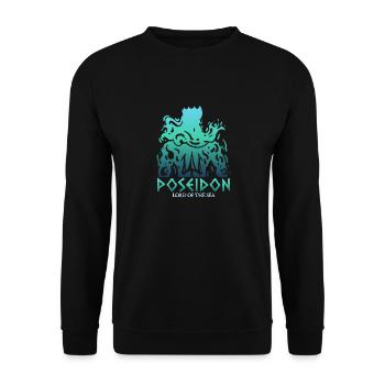 Poseidon Trident T Shirt Dieux Grecs Seigneur - Sweat-shirt Unisexe - noir - Devant - Alina (178cm) & Michal (187cm)