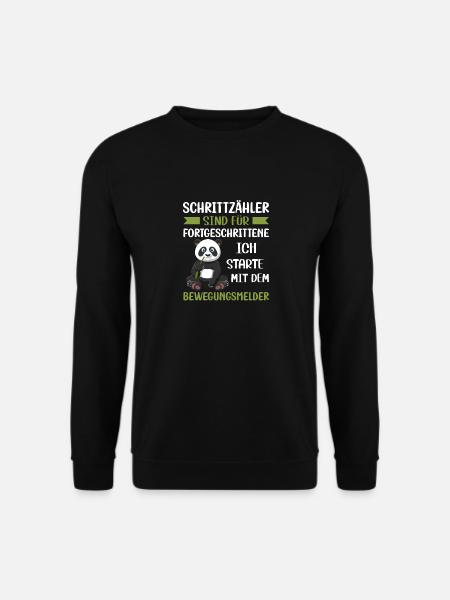Schrittzähler sind für Fortgeschrittene Panda Bär - Unisex Pullover - Schwarz