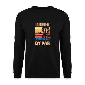 Funny Disc Golfing Beste Freundin von Par Disc - Unisex Pullover - Schwarz - Vorne - Alina (178cm) & Michal (187cm)