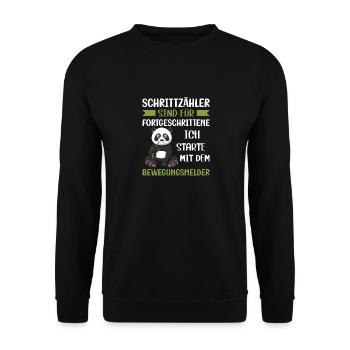 Anti Sport Laufen Joggen lustiger Spruch - Unisex Pullover - Schwarz - Vorne - Alina (178cm) & Michal (187cm)