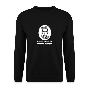 RBG Ruth Bader Ginsburg Feministisch Politisch - Unisex Pullover - Schwarz - Vorne - Alina (178cm) & Michal (187cm)