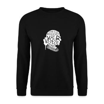RBG Ruth Bader Ginsburg Feministisch Politisch - Unisex Pullover - Schwarz - Vorne - Alina (178cm) & Michal (187cm)